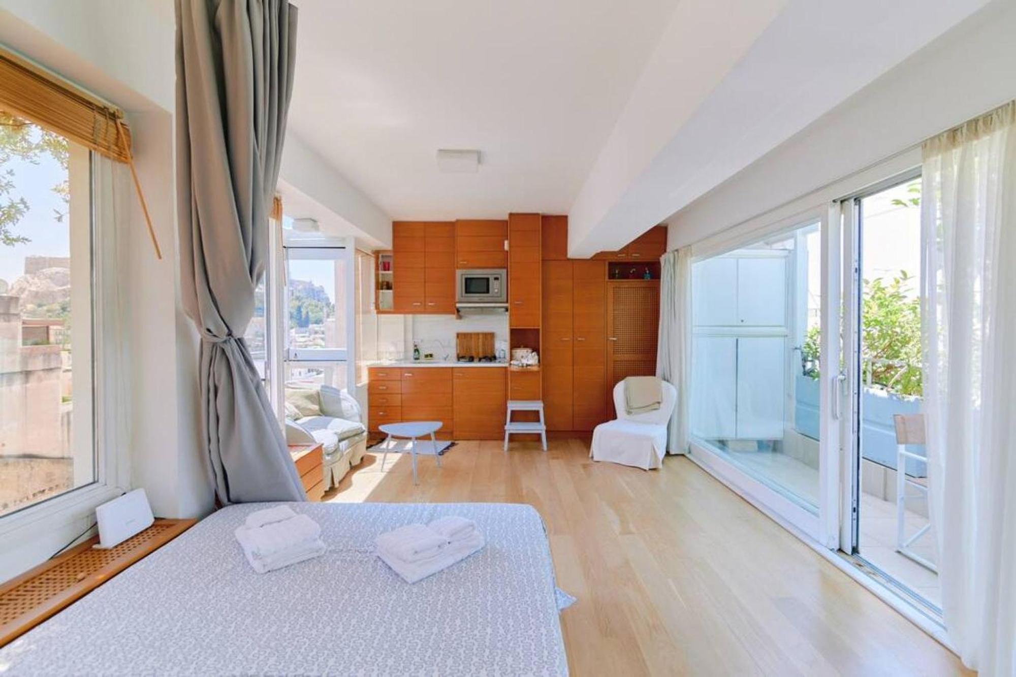 360 View In Roof Top Appartment With Patio Atenas Exterior foto